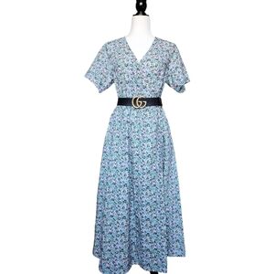 FRANK and OAK Printed Midi Wrap Dress NWT